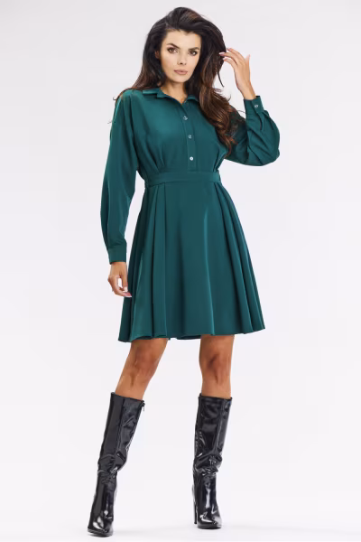 Sukienka Model A668 Bottle Green - awama — zdjęcie 2