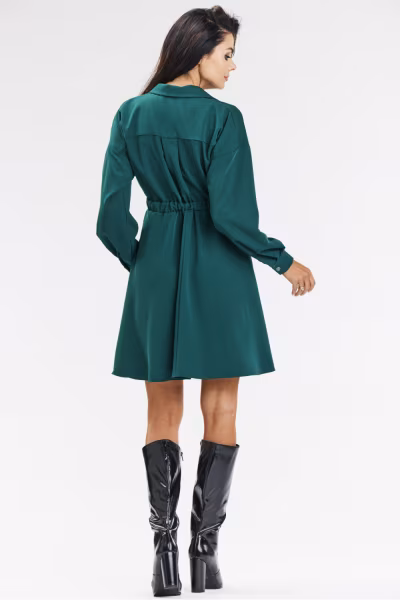 Sukienka Model A668 Bottle Green - awama — zdjęcie 3