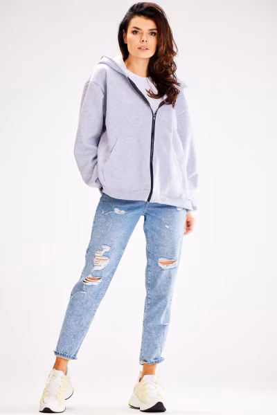 Bluza Damska Model A610 Grey - awama — zdjęcie 2