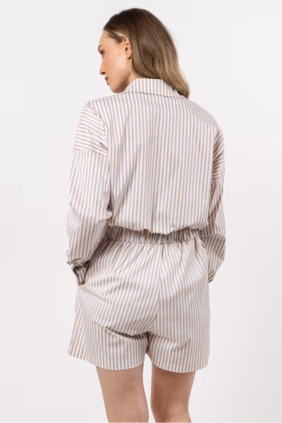 Szorty Model A719 Beige - awama — zdjęcie 3