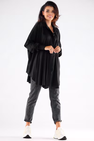 Koszula Damska Model A528 Black - awama — zdjęcie 2