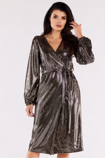 Sukienka Model A564 Gold Dots - awama — zdjęcie 1