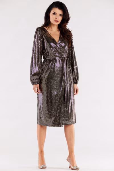 Sukienka Model A564 Gold Dots - awama — zdjęcie 2