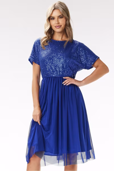 Sukienka Model A689 Blue - awama — zdjęcie 1