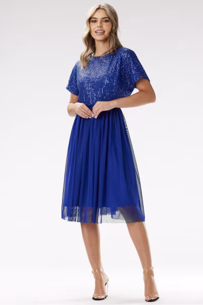 Sukienka Model A689 Blue - awama — zdjęcie 2