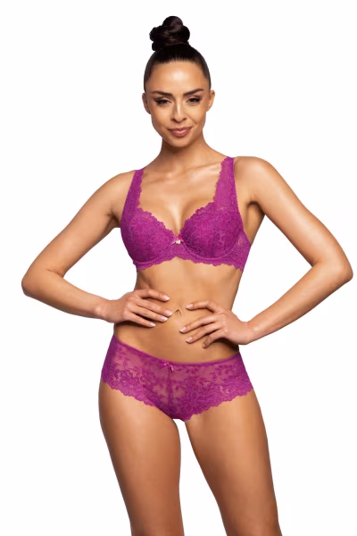 Biustonosz push up Biustonosz Usztywniany Model Carmela M-053/22 Magenta - Mat — zdjęcie 2