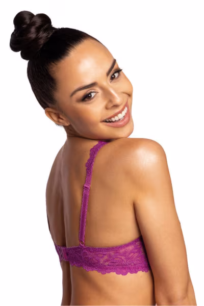 Biustonosz push up Biustonosz Usztywniany Model Carmela M-053/22 Magenta - Mat — zdjęcie 3