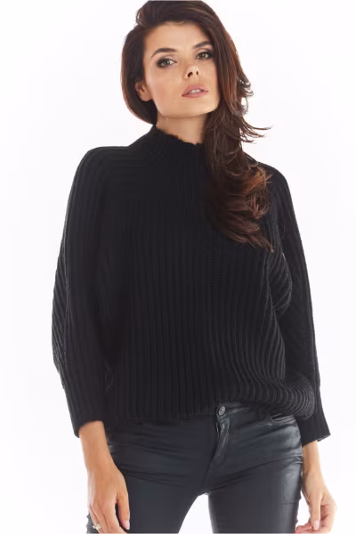 Sweter Damski Model A389 Black - awama — zdjęcie 1