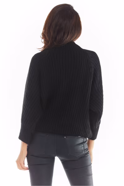 Sweter Damski Model A389 Black - awama — zdjęcie 3
