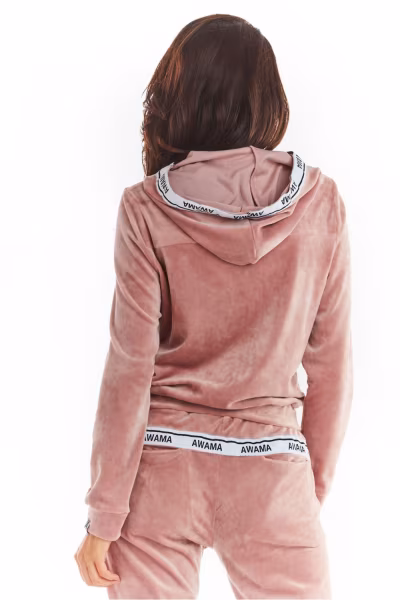 Bluza Damska Model A373 Pink Welur - awama — zdjęcie 3