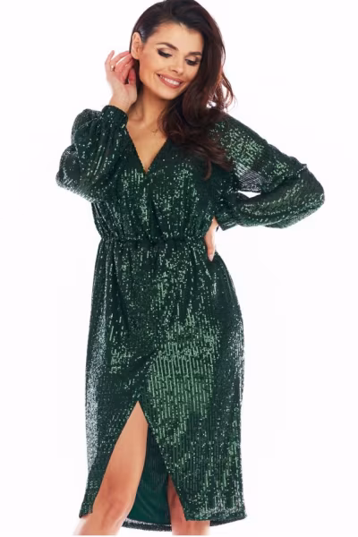 Sukienka Model A399 Cekiny Green - awama — zdjęcie 1
