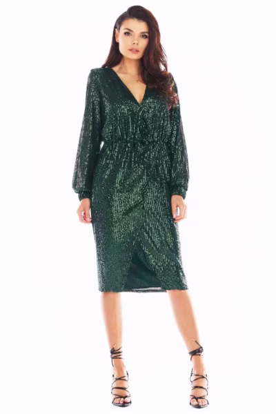 Sukienka Model A399 Cekiny Green - awama — zdjęcie 2
