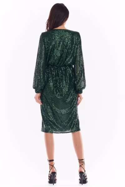 Sukienka Model A399 Cekiny Green - awama — zdjęcie 3