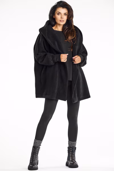 Płaszcz Damski Model A681 Black - awama — zdjęcie 2