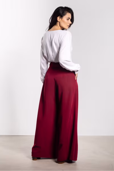 Spodnie Damskie Model A743 Claret - awama — zdjęcie 3