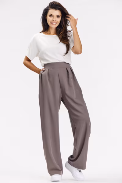 Spodnie Damskie Model A674 Taupe - awama — zdjęcie 1
