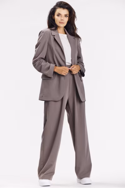 Spodnie Damskie Model A674 Taupe - awama — zdjęcie 2