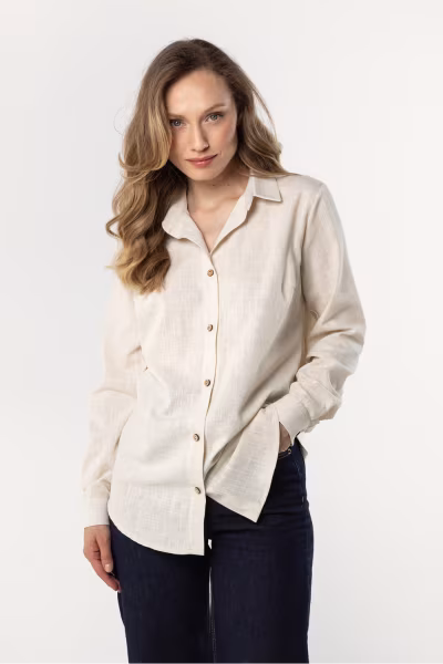 Koszula Damska Model A768 Beige - awama — zdjęcie 1