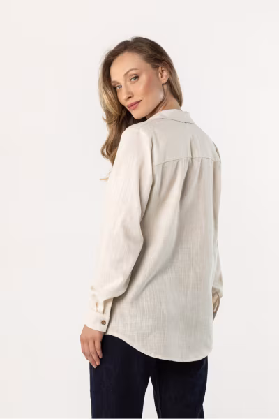 Koszula Damska Model A768 Beige - awama — zdjęcie 3