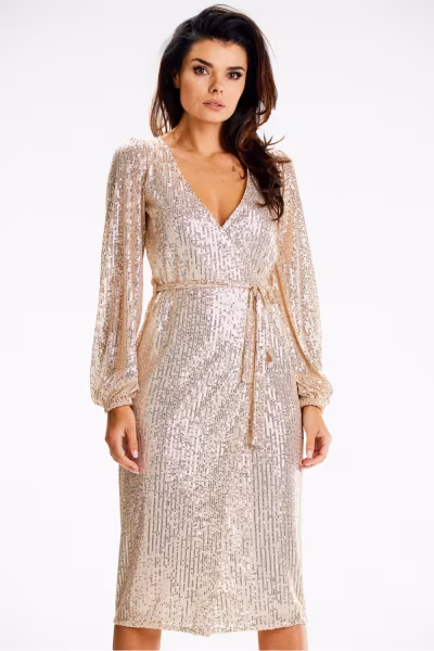 Sukienka Model A632 Beige - awama — zdjęcie 1