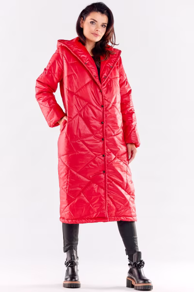 Płaszcz Damski Model A542 Red - awama — zdjęcie 1