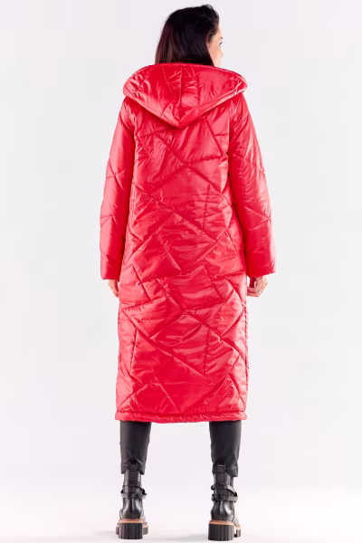 Płaszcz Damski Model A542 Red - awama — zdjęcie 3
