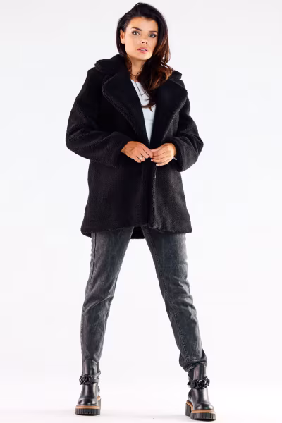 Płaszcz Damski Model A534 Black - awama — zdjęcie 2