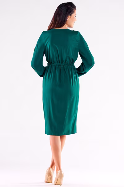 Sukienka Model A523 Bottle Green - awama — zdjęcie 3