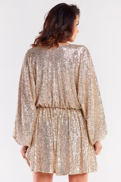 Sukienka Model A485 Beige - awama — zdjęcie 3