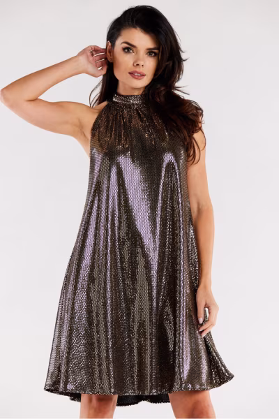 Sukienka Model A563 Gold Dots - awama — zdjęcie 1