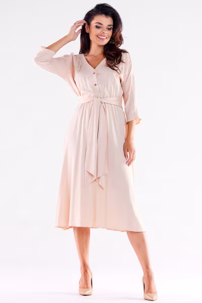 Sukienka Model A522 Beige - awama — zdjęcie 2