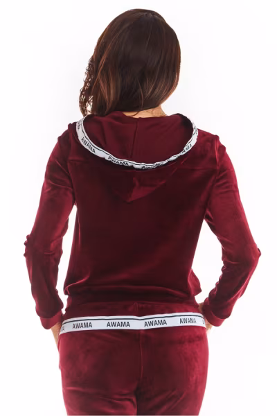 Bluza Damska Model A373 Bordo Welur - awama — zdjęcie 3