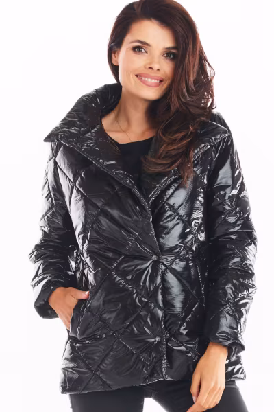 Kurtka Damska Model A384 Pikówka Black - awama — zdjęcie 1