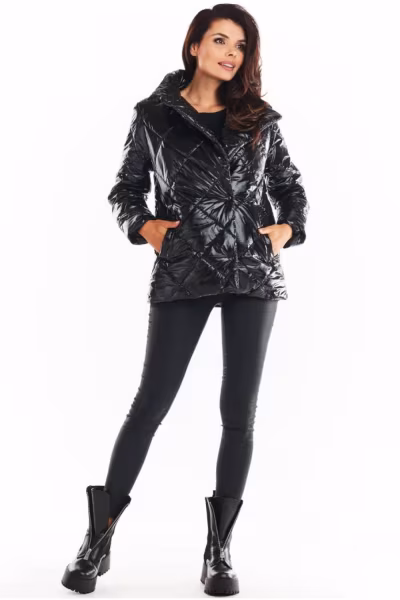 Kurtka Damska Model A384 Pikówka Black - awama — zdjęcie 2