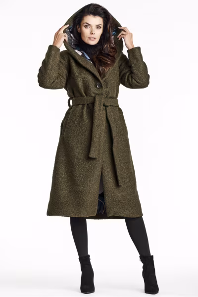 Płaszcz Damski Model A680 Khaki - awama — zdjęcie 1