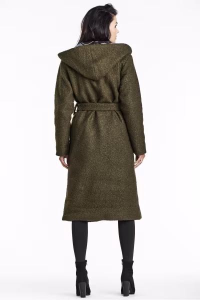 Płaszcz Damski Model A680 Khaki - awama — zdjęcie 3
