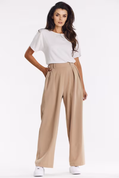 Spodnie Damskie Model A674 Beige - awama — zdjęcie 1