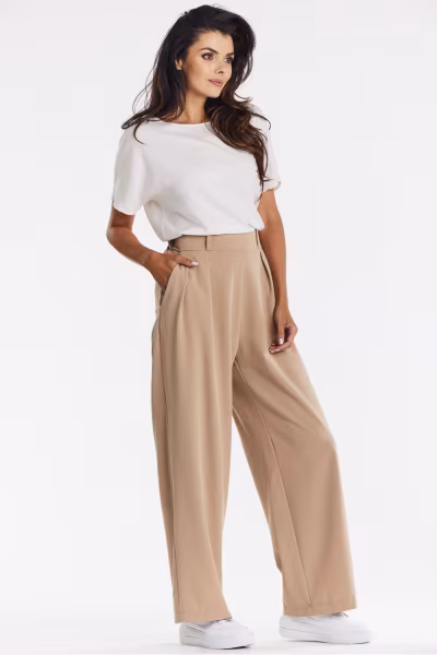 Spodnie Damskie Model A674 Beige - awama — zdjęcie 2