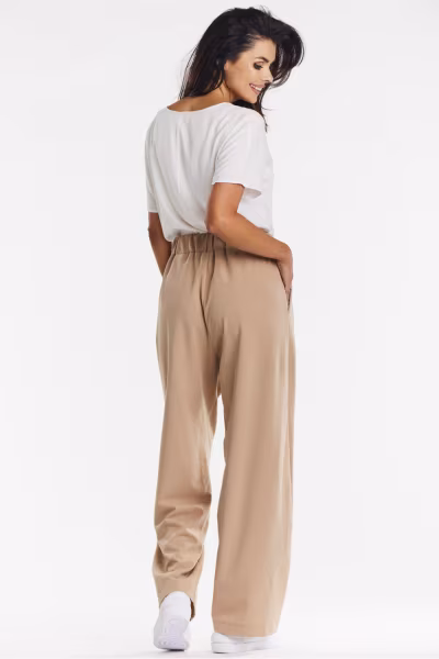 Spodnie Damskie Model A674 Beige - awama — zdjęcie 3