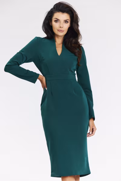 Sukienka Model A667 Bottle Green - awama — zdjęcie 1
