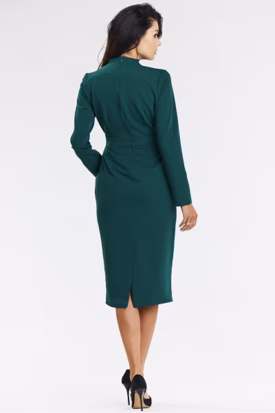 Sukienka Model A667 Bottle Green - awama — zdjęcie 3