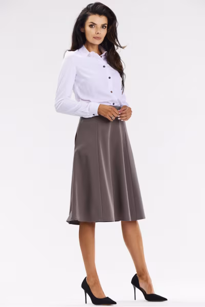 Spódnica Model A673 Taupe - awama — zdjęcie 2