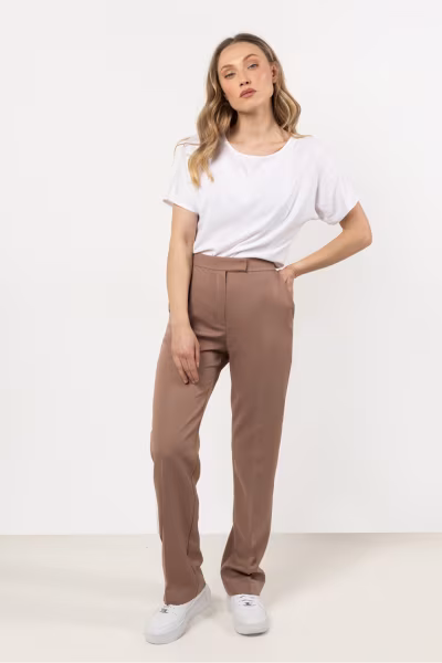 Spodnie Damskie Model A713 Cappuccino - awama — zdjęcie 1