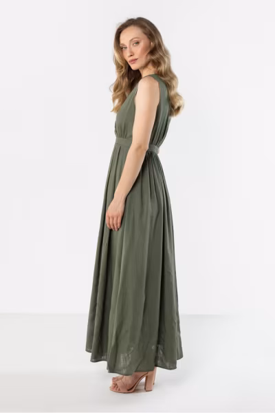 Sukienka Model A771 Khaki - awama — zdjęcie 2
