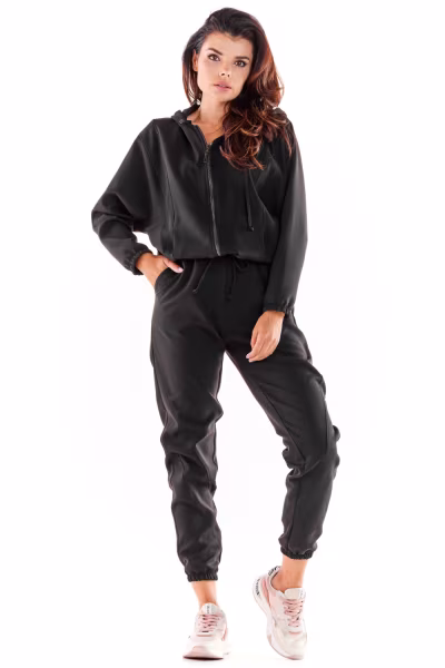 Spodnie Dresowe Model A591 Black - awama — zdjęcie 1