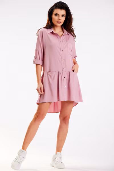Sukienka Model A584 Dirty Pink - awama — zdjęcie 2