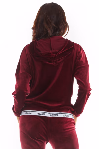 Bluza Damska Model A371 Bordo Welur - awama — zdjęcie 3