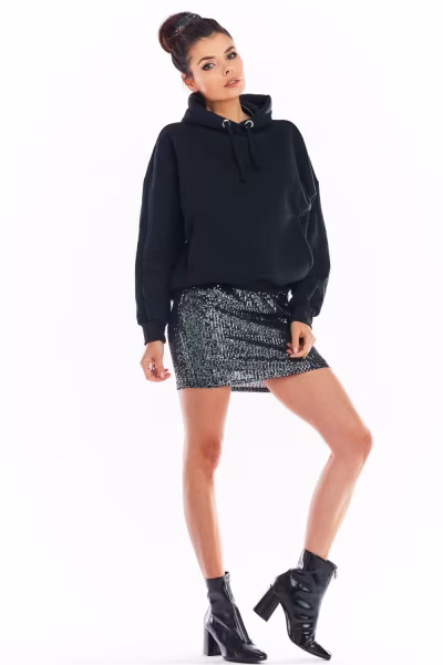 Spódnica Model A403 Cekiny Grafit - awama — zdjęcie 3