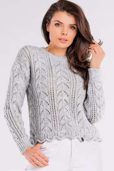 Sweter Damski Model A446 Grey - awama — zdjęcie 1