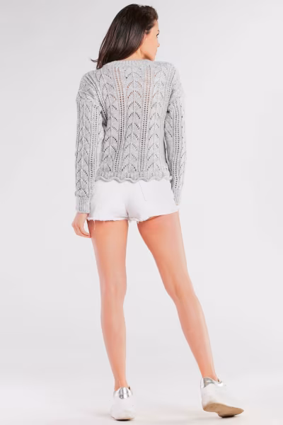 Sweter Damski Model A446 Grey - awama — zdjęcie 3